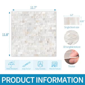 Natural Sea Shell/Peal White Seamless 12 in. x 12 in. Rectangle Subway Mosaic Wall Tile Backsplash (1 sq. ft./Each)