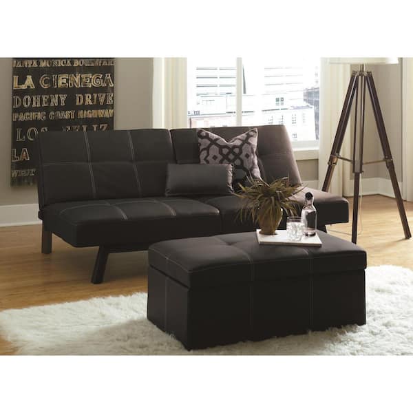 DHP Delaney Black Storage Ottoman