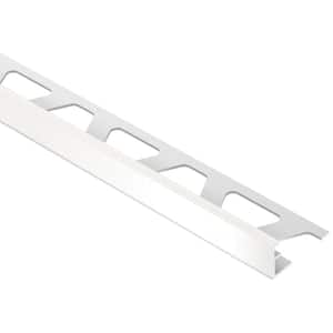 Schiene White Color-Coated Aluminum 7/16 in. x 8 ft. 2-1/2 in. Metal Tile Edging Trim