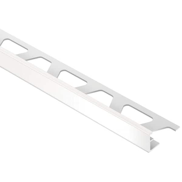 Schluter Schiene White Color-Coated Aluminum 7/16 in. x 8 ft. 2-1/2 in. Metal Tile Edging Trim