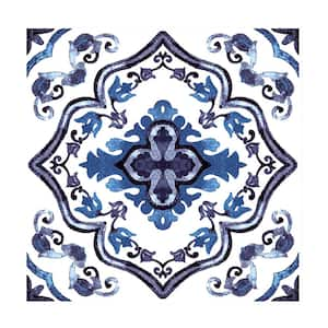 12 in. x 120 in. Vinyl Peel and Stick Backsplash, Wall Tile for Kitchen and Bathroom, Blue-Black (10-Pack/Roll)