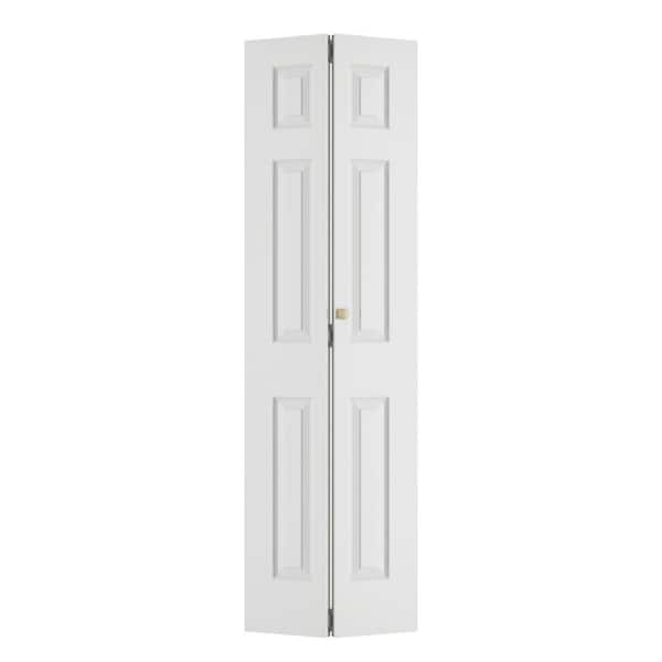 24 in. x 78.4 in. 3-Panel Hollow Core White Primed Composite MDF Bi-Fold Door with Hardware Kit