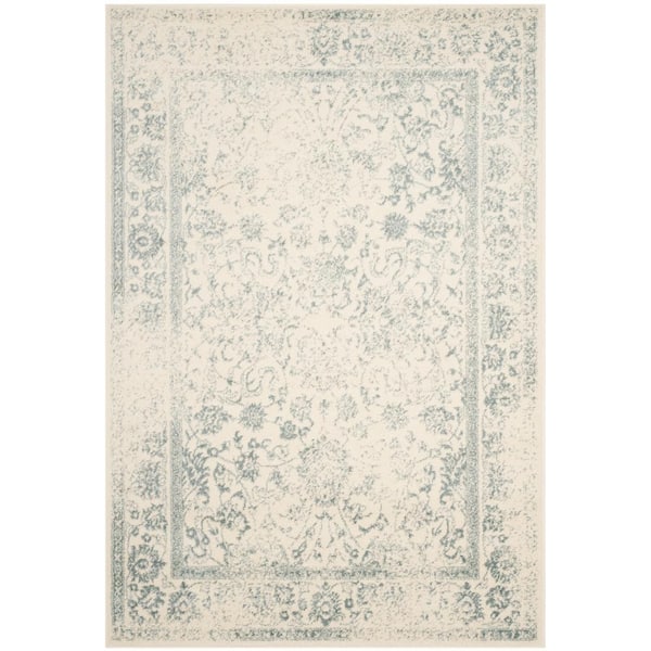 SAFAVIEH Adirondack Ivory/Slate 5 ft. x 8 ft. Border Distressed Area Rug