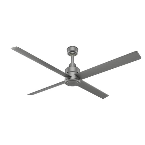 Hunter Trak 7 ft. Indoor/Outdoor Silver 120-Volt Industrial Ceiling Fan with Remote Control Included