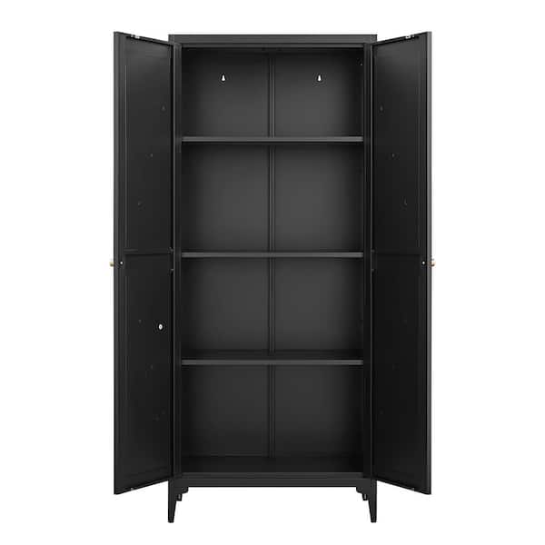 64.9 in. W x 27.6 in. D x 13.8 in. H Black Metal Outdoor Storage