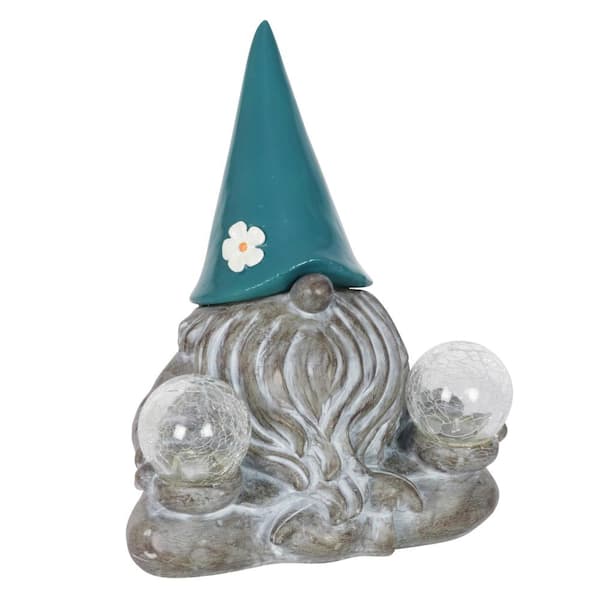 Exhart Solar Gnamaste Glass Ball Gnome