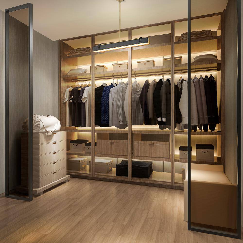 Valise 31.5" LED Linear Chandelier in Aged Nickel with Vegan Leather