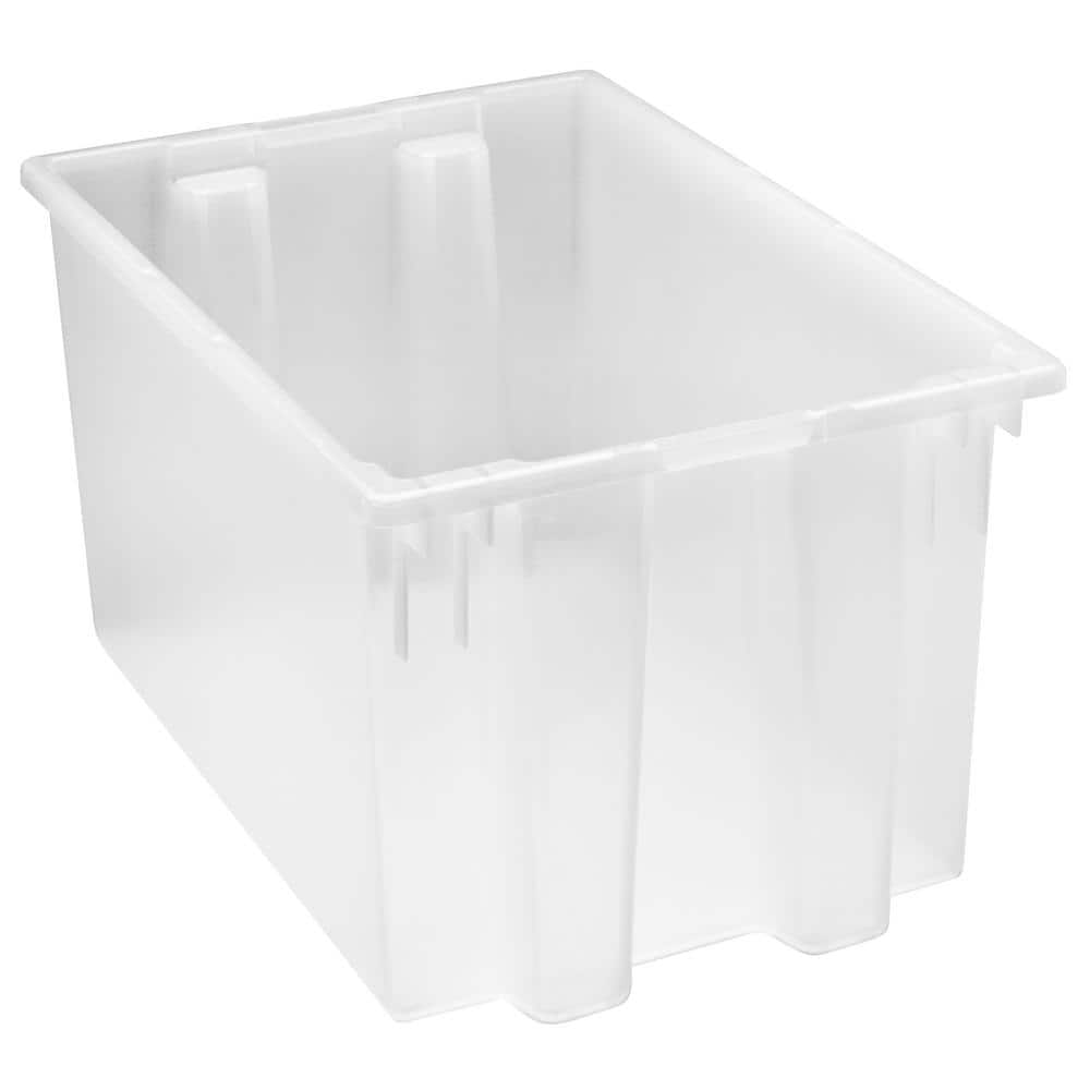 QUANTUM STORAGE SYSTEMS 12 Gal. Genuine Stack and Nest Tote in Clear