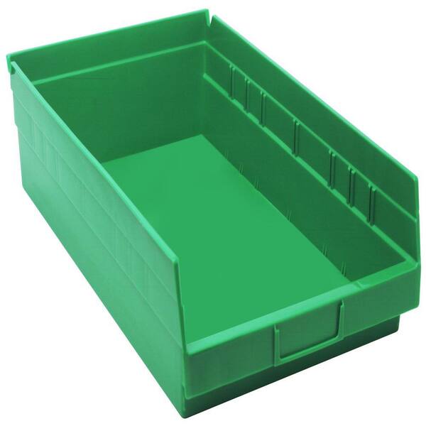 QUANTUM STORAGE SYSTEMS Economy Shelf 13.8-Qt. Storage Tote in Green (8-Pack)