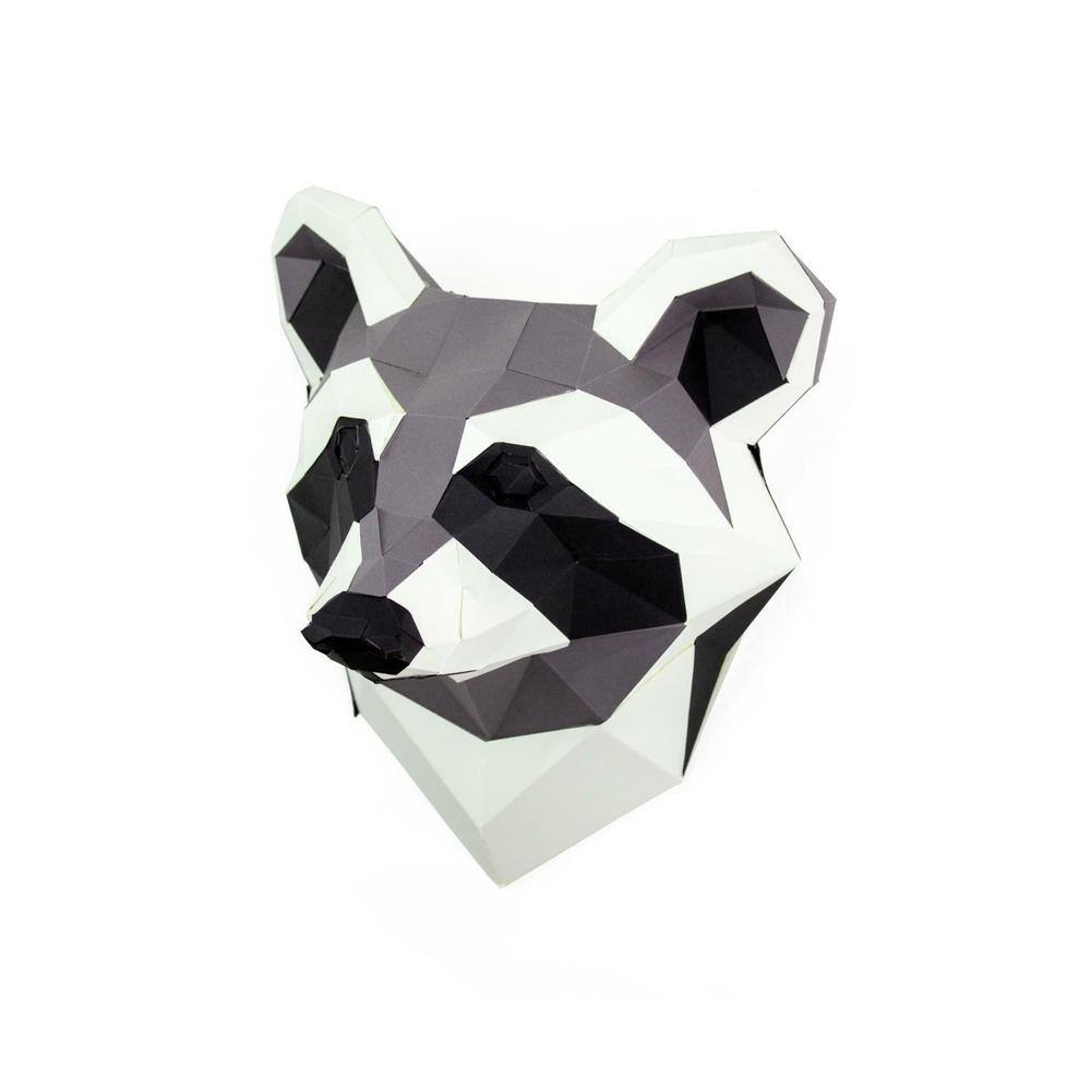 RoomMates Multi Colored 3D Raccoon Paper Trophy by Agent Paper