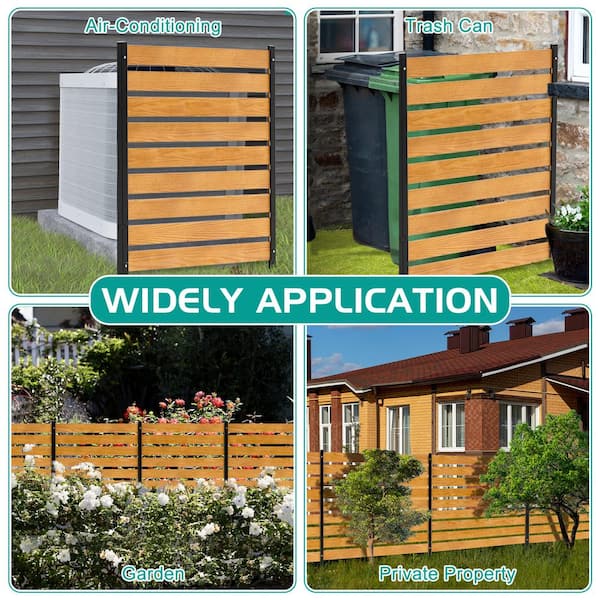 BOZTIY Air Conditioner Fence 1-Panel Equipment Fence 38 in. W x 60 in. H Privacy Fence w/ Metal Stakes Suitable for Lawn Chair