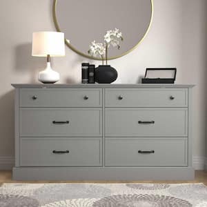 Xylon 6-Drawer Gray Dresser with Ultra Fast Assembly (30.8 in. x 58.7 in. x 15.7 in.)