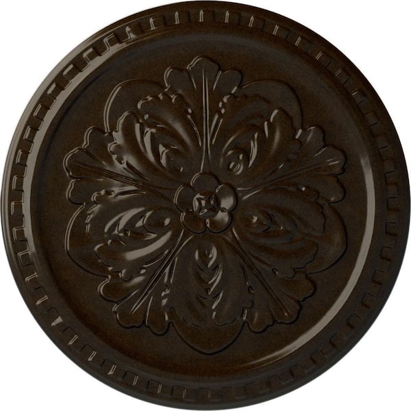Ekena Millwork 16-7/8 in. x 5/8 in. Emeryville Urethane Ceiling Medallion, Hand-Painted Bronze
