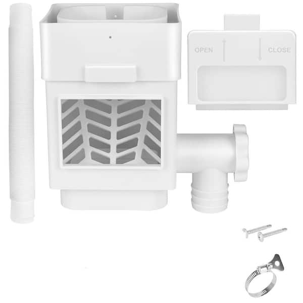 Rain Barrel Diverter Kit Fits 2"x3" or 3"x4" Downspouts, Adjustable Valve & Filter, 5FT Hose, White