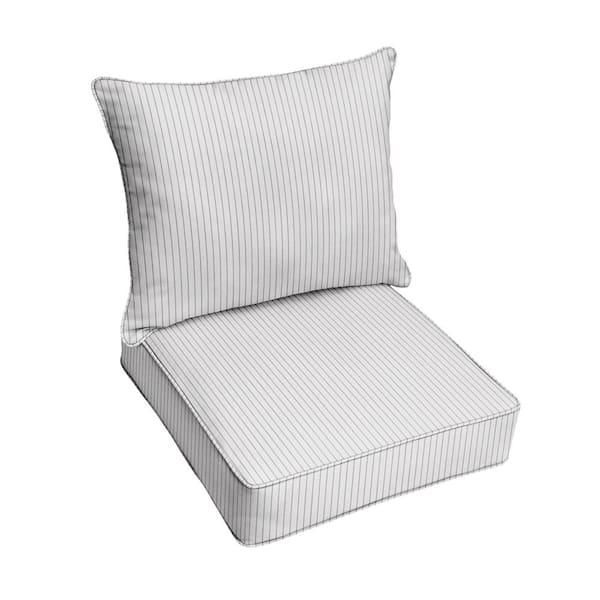 SORRA HOME 23 in. x 25 in. x 5 in. Deep Seating Outdoor Pillow and Cushion Set in Sunbrella Scale Cloud