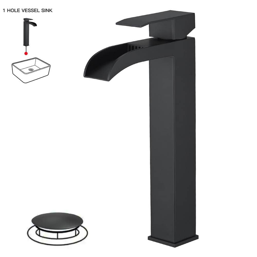 RODDEX Waterfall Bathroom Faucet Solid Brass Glass Single Handle Single Hole outlet Bas