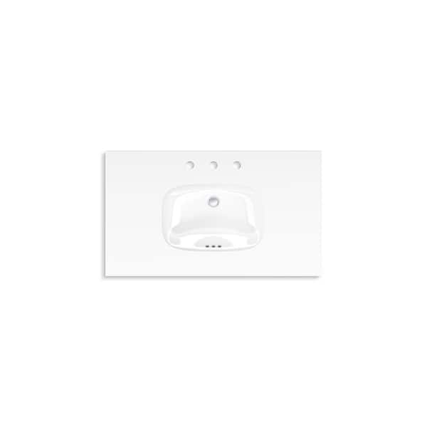 KOHLER Spacity 35.98in. Single Sink Floating White Bath Vanity with White Quartz Top Assembled