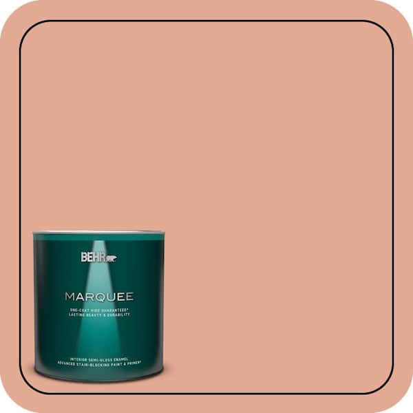 BEHR MARQUEE 1 qt. #M190-4 California Coral Semi-Gloss Enamel Interior Paint & Primer
