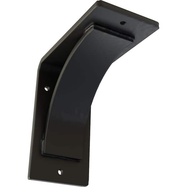 Ekena Millwork 3 in. x 6 in. x 6 in. Powder Coated Black Morris Steel Bracket