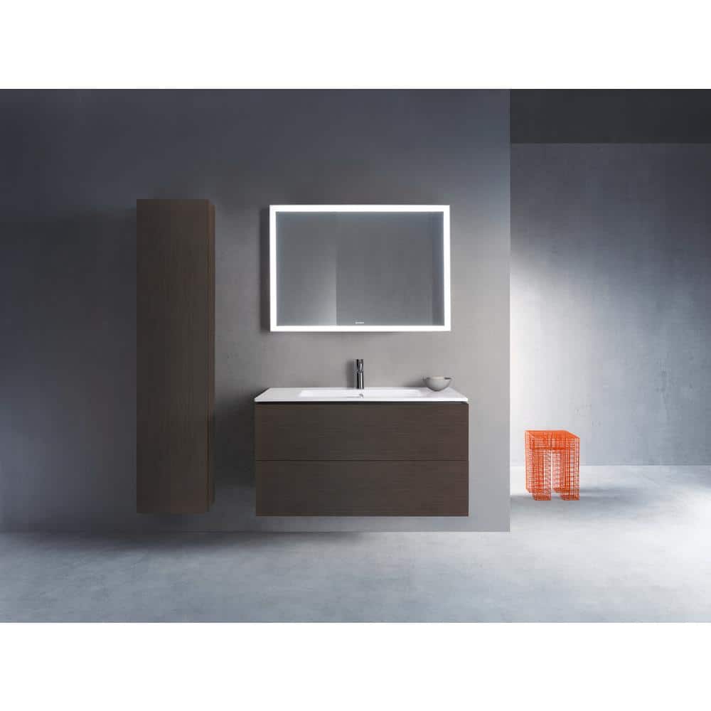 Brushed Dark Oak Wall Mounted Single Bathroom Vanity Base