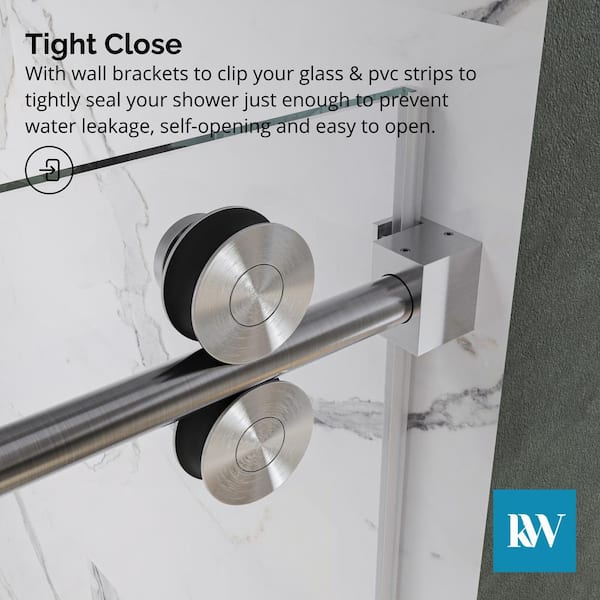 Kobiworks Radiance 54 in. W x 76 in. H Single Sliding Frameless
