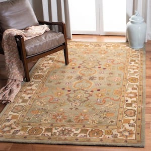 Heritage Light Green/Beige 10 ft. x 14 ft. Border Area Rug