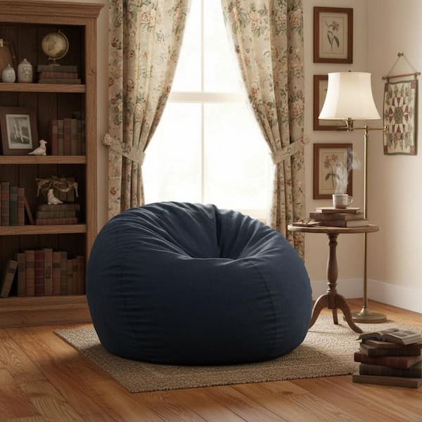 Prota Large Ocean Teal Microfiber Bean Bag Chair with Removable Cover and Shredded Foam Support