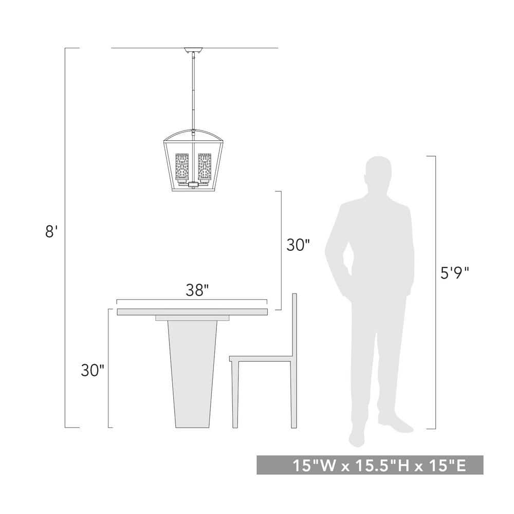 Matte Black Glass 3-Light Indoor/Outdoor Pendant