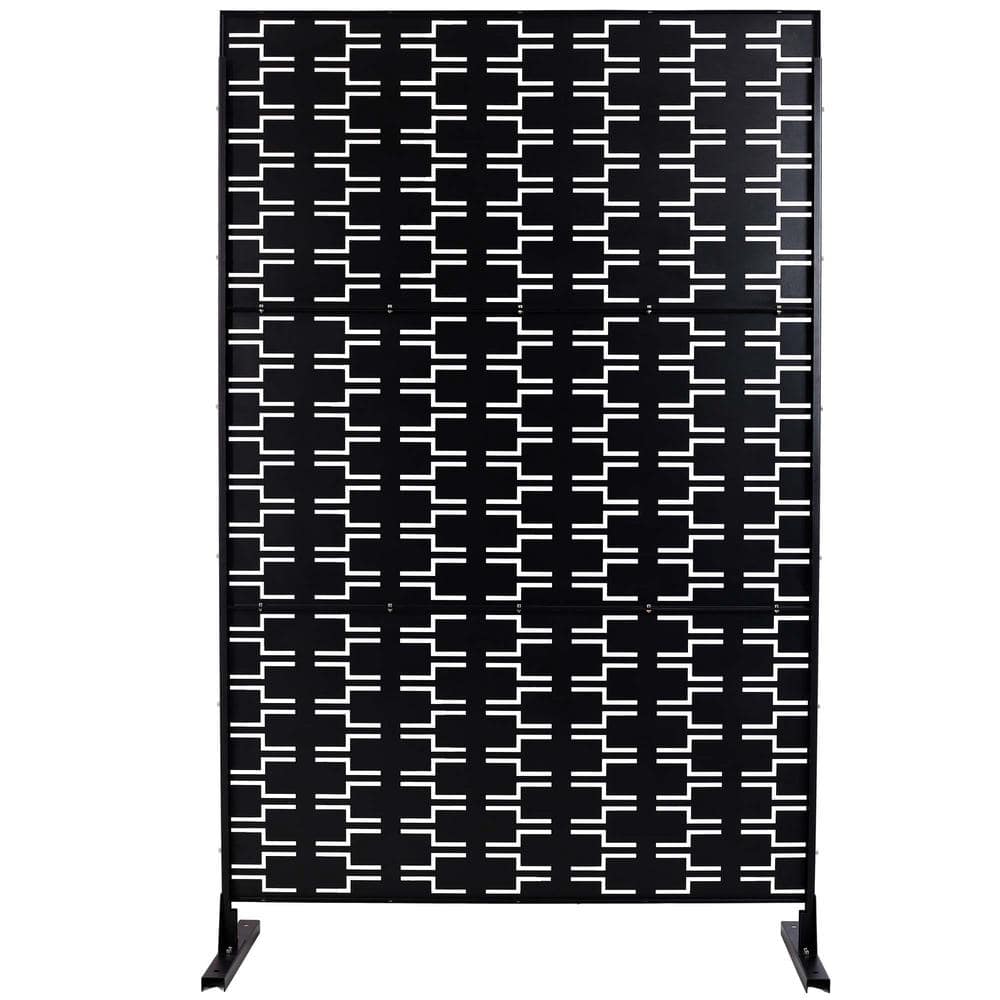 "76"" H x 48"" W Black Steel Privacy Fence Screen for Garden" price history on PriceWatchPro