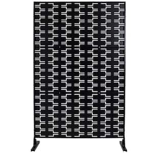 76" H x 48" W Black Steel Privacy Fence Screen for Garden