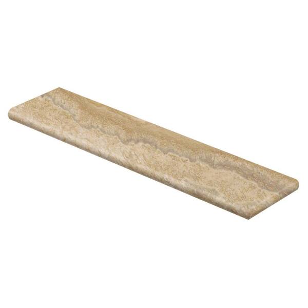 Cap A Tread Ivory Travertine 47 in. Long x 12-1/8 in. Deep x 1-11/16 in. Height Vinyl Right Return to Cover Stairs 1 in. Thick