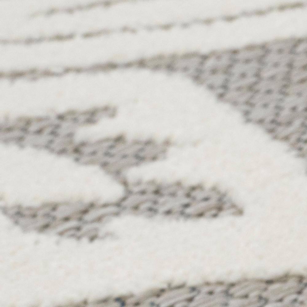 Beige Floral Synthetic 5x7 Indoor Outdoor Rug