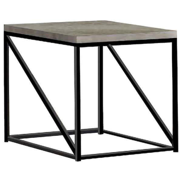 Coaster 23.75 in. Sonoma Grey and Black Square Wood End Table