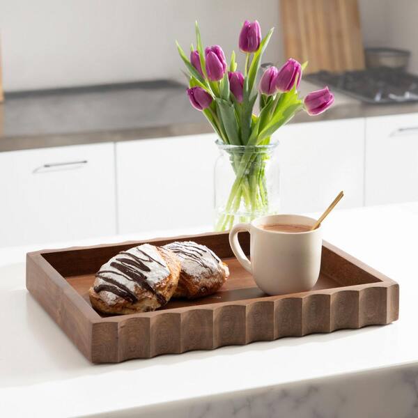 Kate and Laurel Lissi 12 in. x 16 in. Walnut Brown Wood Decorative