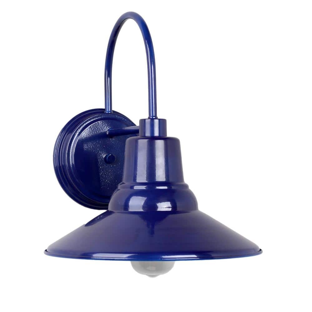 Shelby 1-Light Blue Outdoor Wall Mount Barn Light Sconce