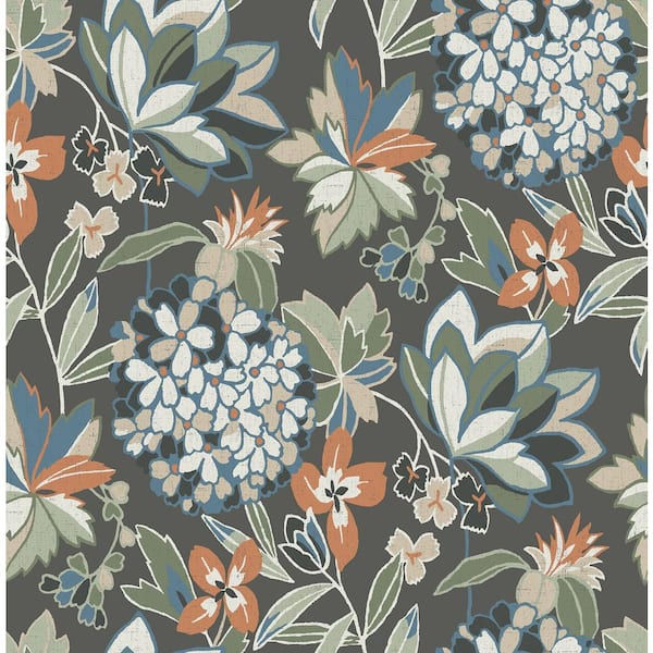 A-Street Prints Green Valdivian Floral Wallpaper Sample