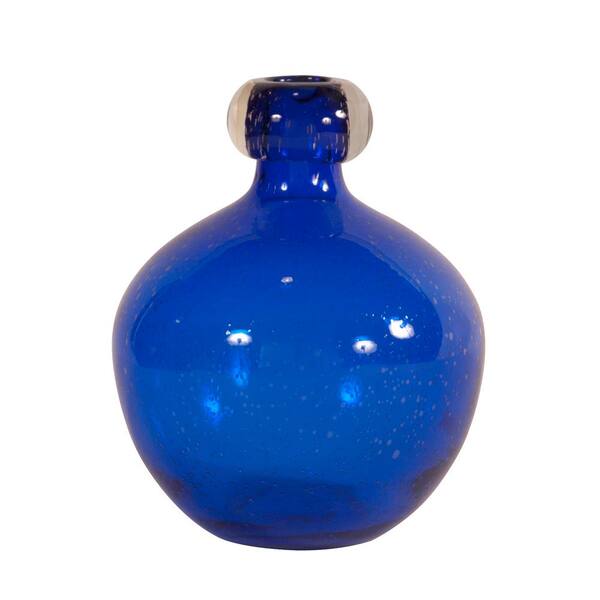 Unbranded Medium Cobalt Blue Blown Glass Decorative Vase