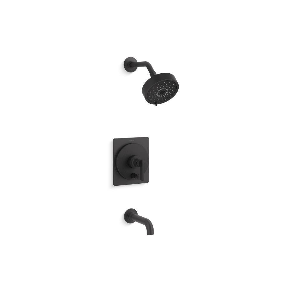 KOHLER Castia By Studio McGee RiteTemp Tub & Shower Faucet Trim Kit 1.75 GPM in Matte Black
