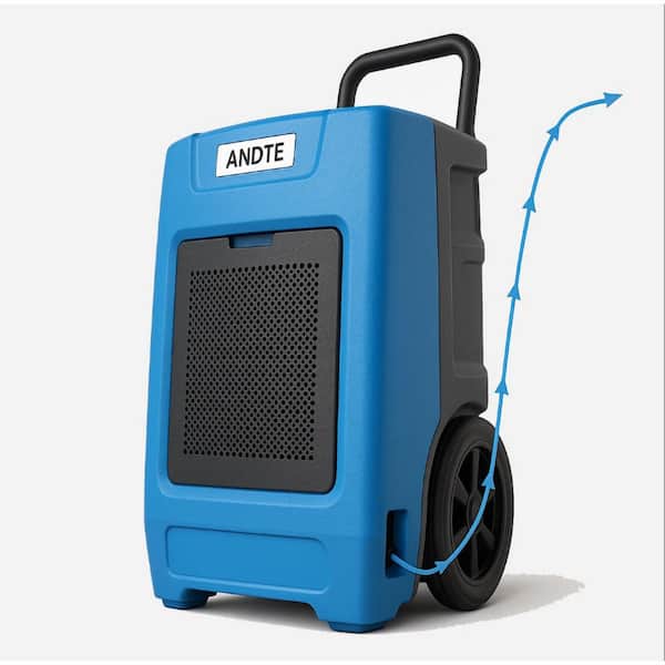 190 pt. 7000 sq. ft. Bucketless Commercial Dehumidifier in Blue w/ Pump & Drain Hose, for Home, Basement, Water Damaged