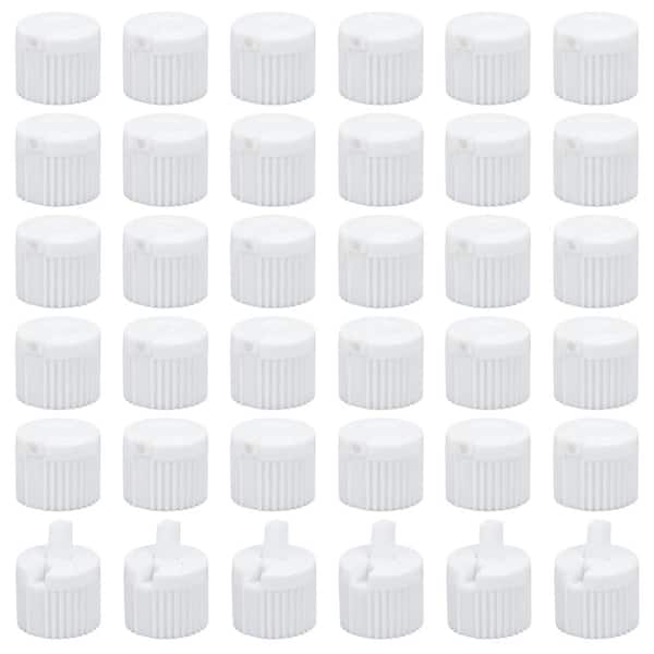 36-Count 20/410 White Plastic Flip Top Dispensing Caps Replacement Bottle Lids with Flow Control Spout