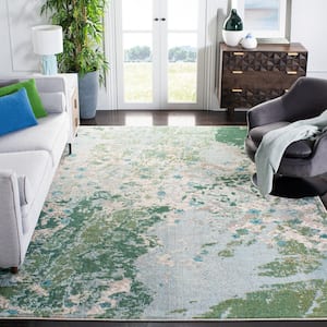 Madison Green/Blue 10 ft. x 14 ft. Geometric Abstract Area Rug