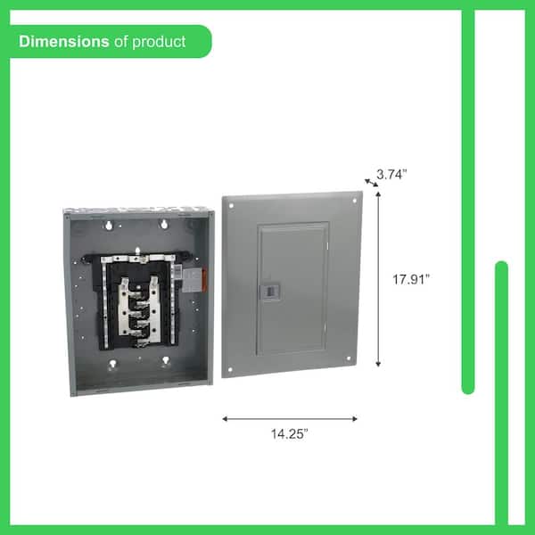 Square D Homeline 125Amp 12-Space 24-Circuit Indoor Main Lug plug on neutral Electrical Panel w/Cover,Ground Bar HOM1224L125PGCVP