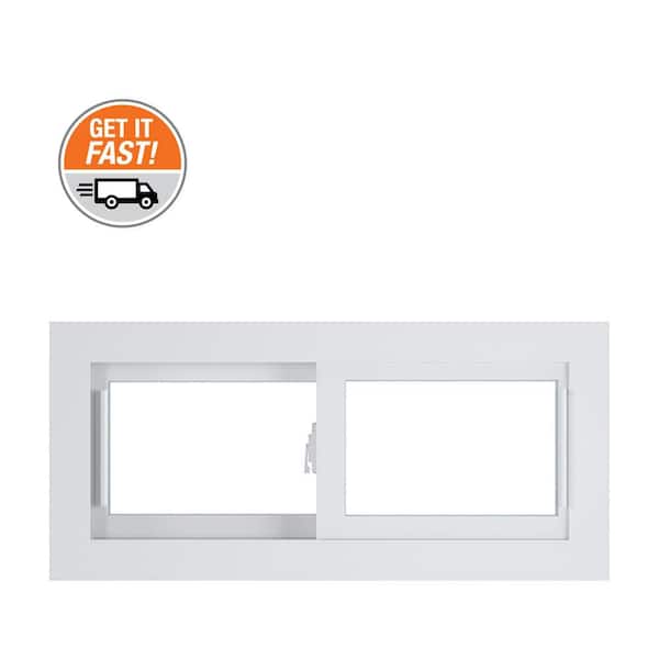 70 Series 30.75 in. x 14.25 in. Universal Hand White Vinyl Low-E Argon Sliding Basememt Replacement Window, Screen Incl