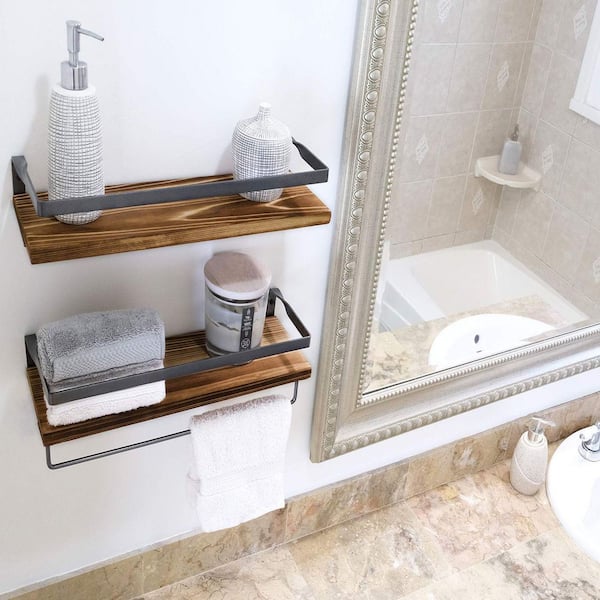Reclaimed Barn Wood Bathroom Shelves 