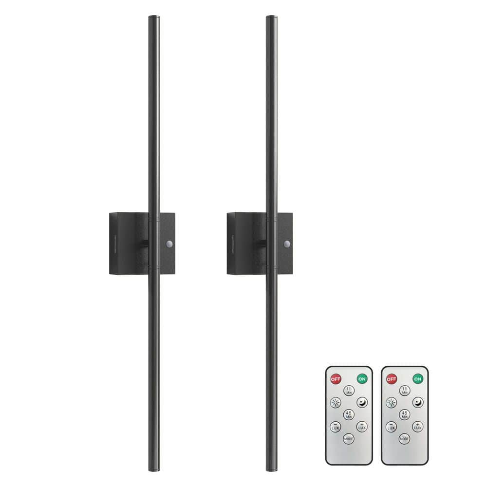 2-Pack 28.3 in. Black Modern LED Indoor Wall Sconce with Remote, Motion Sensor and Dimming, Modern Indoor Wall Light price history on PriceWatchPro