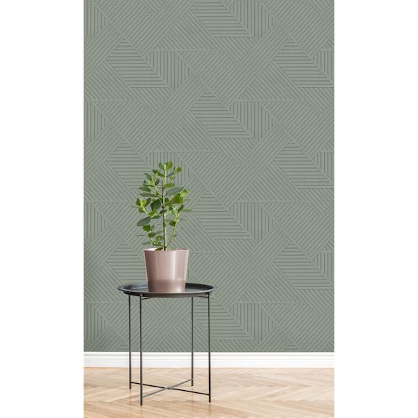 Walls Republic Sage Wood Panel Design Geometric Stripes Shelf Liner  Wallpaper (57 sq. ft) Double Roll R7566 - The Home Depot