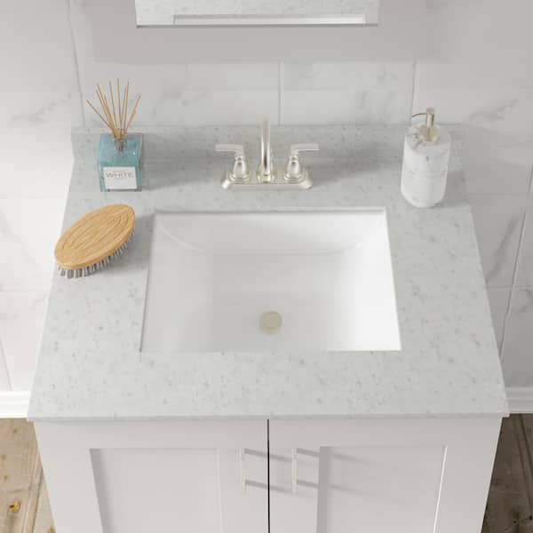 J Collection 25 In W X 22 D Cultured Marble Rectangular Undermount Single Basin Vanity Top Silver Stream 46159 - 25 Undermount Bathroom Vanity Top