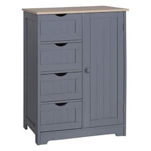 Gray Freestanding Linen Cabinet with Shelves and Drawers 23.6 in. W x 11.8 in. D x 31.6 in. H