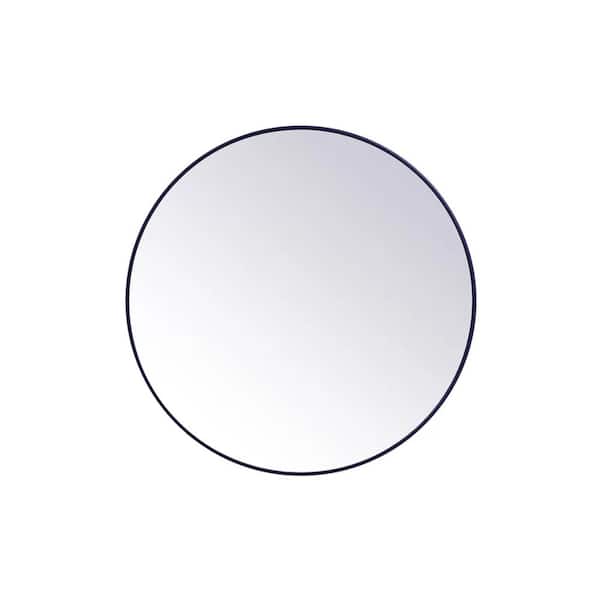 Black 24 in W x 24 in. H Round Metal Framed Wall Mirror