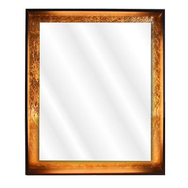 Dyconn Apollo 30 In X 36 Framed Led Wall Mounted Backlit Vanity Bathroom Mirror With Touch On Off Dimmer M15at3036w The Home Depot Dyconn Apollo 30 In X 36 Framed, 30 X 36 Gold Framed Mirror